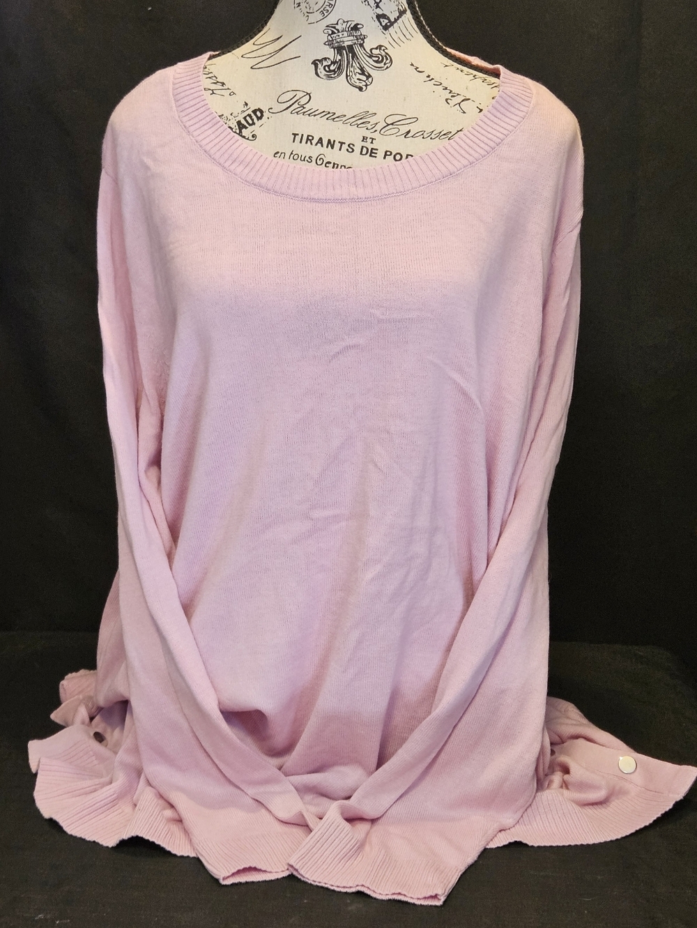 NWT Simply Emma Snap Button Tunic Sweater Soft Pink Women's Plus 2X